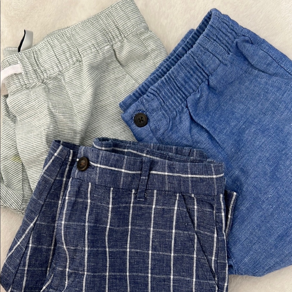 Janie and Jack Blue and Gray Shorts Set